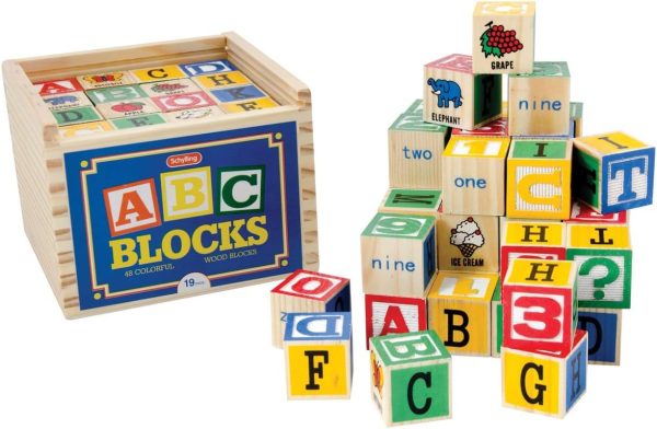 Schylling ABC Wooden Alphabet Blocks Toy