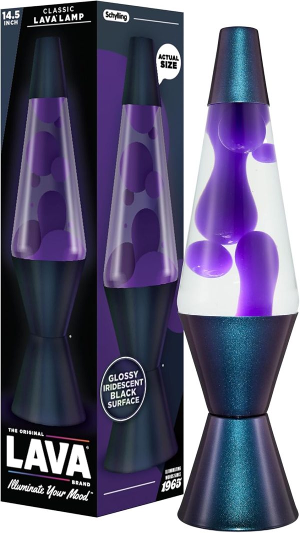Lava The Original Lamp - 14.5 Black Iris ?C Classic Liquid Motion Lamp - Purple Wax and Clear Liquid - Item #2425 (Amazon Exclusive)