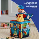 Schylling Silly Circus Jack in the Box - Classic Children's Musical Toy - Colorful Embossed Tin Box and Friendly Plush - Age 18 months and Up