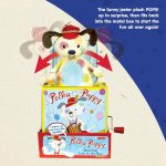 Schylling Polka Puppy Jack in the Box - Classic Children's Musical Toy that Dances - Colorful Embossed Tin Box and Lovable Puppy Plush - Age 18 months and Up
