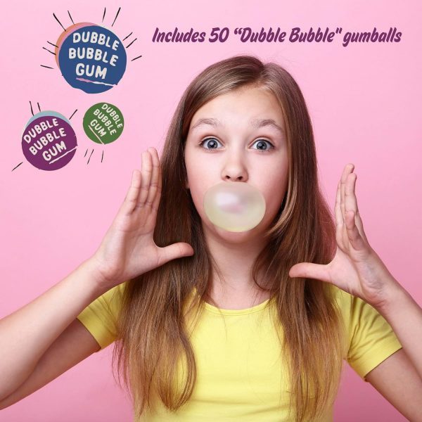 Schylling Brand Classic Retro Gumball Coin Bank - 8.5 Tall - Includes 45 Dubble Bubble Gumballs - Ages 3+