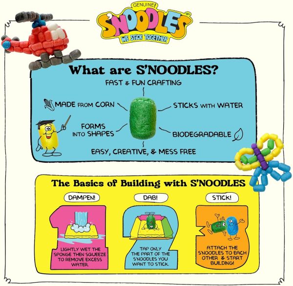 Schylling S'Noodles - Creative Building Craft Kit - Just Add Water - Ages 4 and Up - One Kit